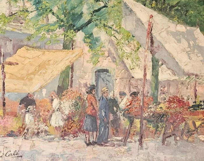 El Cali (XX) - Spaanse zomers marktplaats met figuren