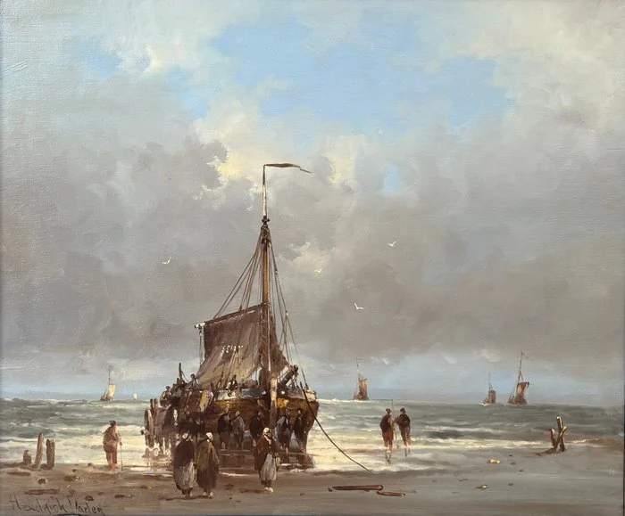Hendrick Vader (1928 - 1997) - Boot aan Strand