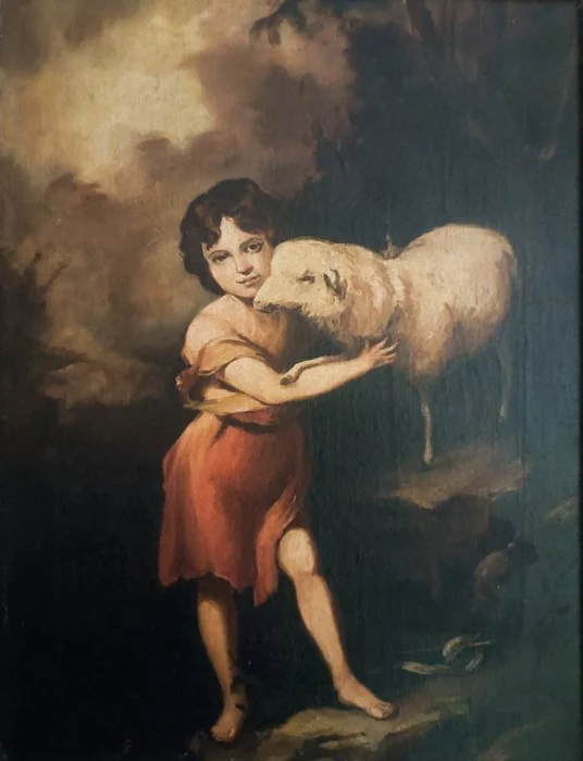 Spanish school (XIX) - Il buon pastore - After Bartolome' Esteban Murillo
