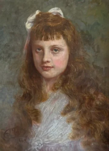 Europese school (XX) - Portrait of a Young Girl – signed “Tobia Isidora”