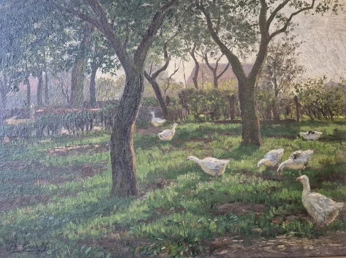 Peter Greeff (1865 – 1939) - Sommerlicht im Bauerngarten
