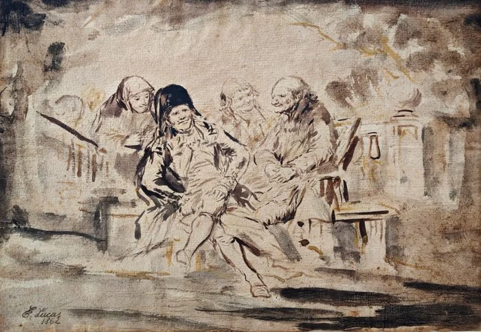 Eugenio Lucas Velázquez (1817 - 1870) - Scène goyesque