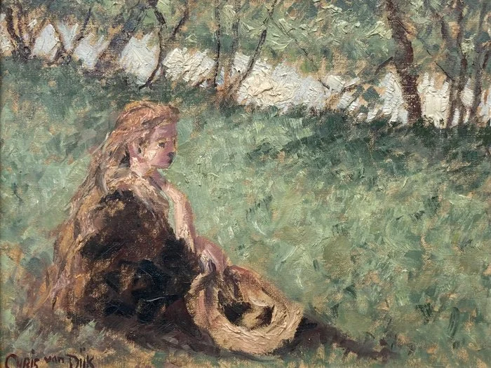 Chris van Dijk (1952) - Meisje met hoed