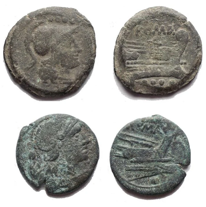 Roman Republic Oncia, Triens Lot 2 pieces ()