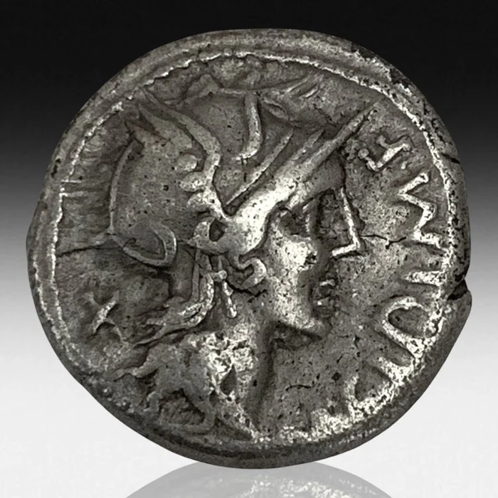 Roman Empire. M. Cipius M.f., 115 - 114 BC. Denarius ()