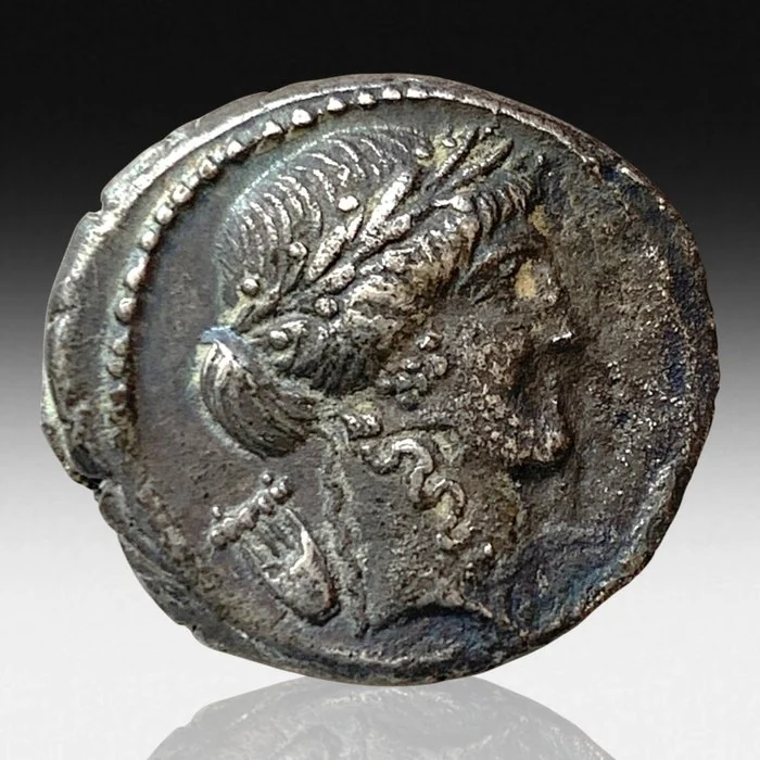Roman Empire. P. Clodius M.f. Turrinus, 42 BC. Denarius ()