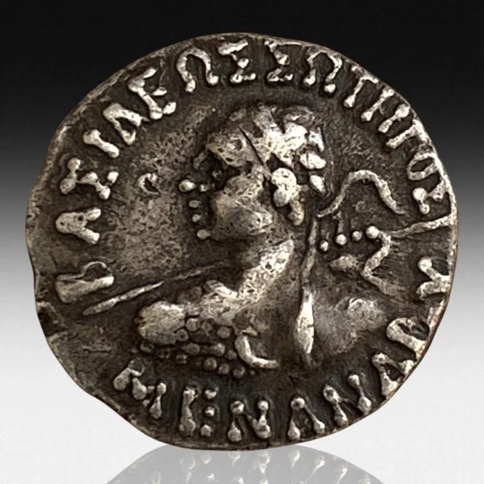 Oriental Greece - Baktria, Indo - Greek Kingdom. Menander I. Drachm circa 165/55 - 130 BC ()