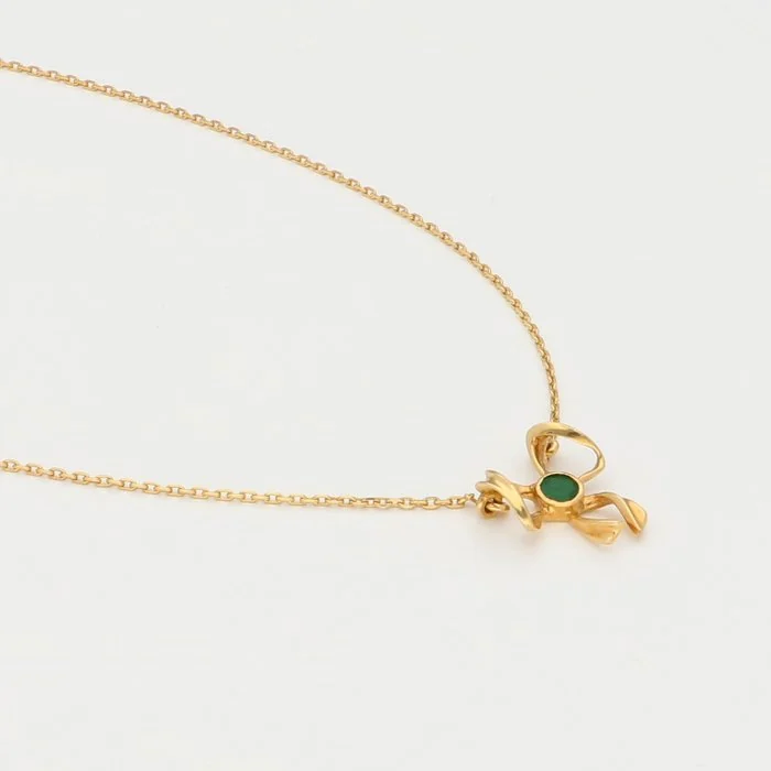 Necklace - 18 kt. Yellow gold - Emerald