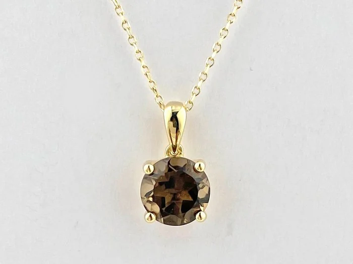 Necklace with pendant - 14 kt. Yellow gold - 1.77ct. tw. Quartz