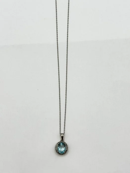 Necklace - 18 kt. White gold - 2.75ct. tw. Aquamarine - Diamond