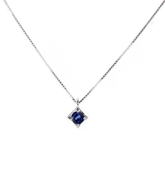 Necklace - 18 kt. White gold Sapphire - Sapphire