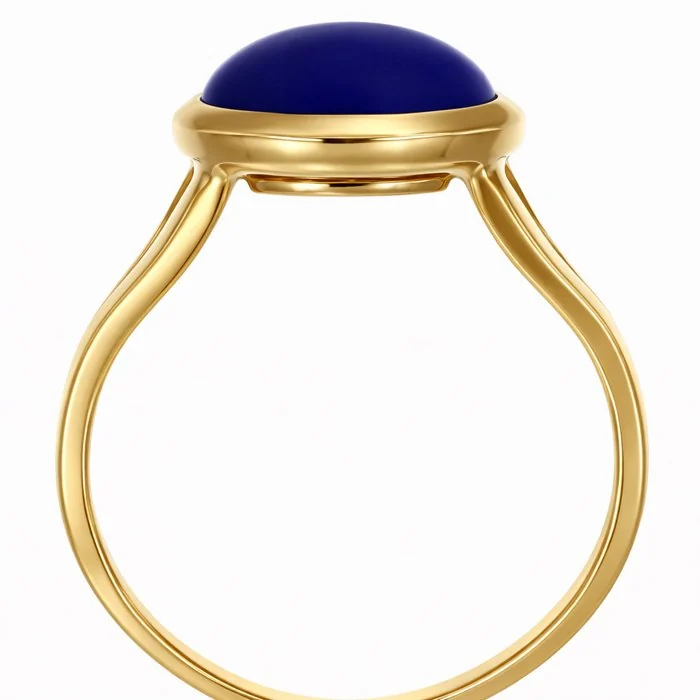 Ring - 18 kt. Yellow gold - 3.35ct. tw. Lapis lazuli - Made in Italy - Handmade