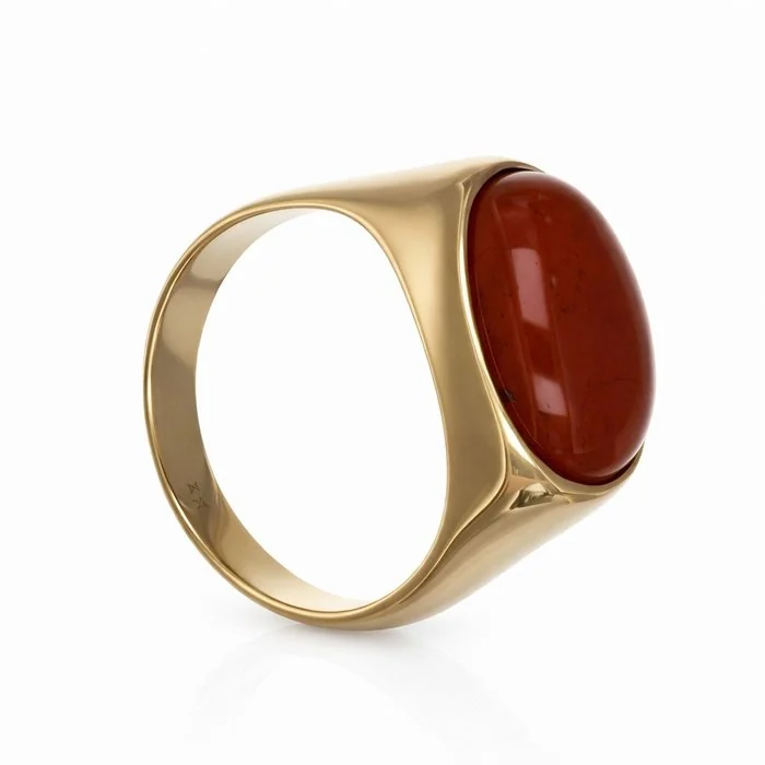 Ring - 18 kt. Yellow gold - 2.50ct. tw. Carnelian - Made in Italy - Handmade