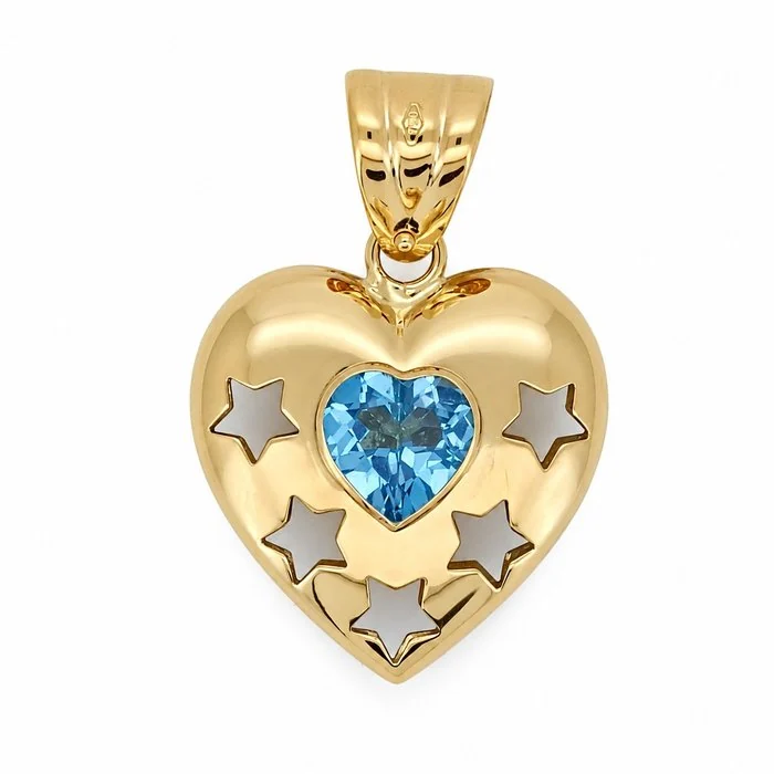 Pendant - 18 kt. Yellow gold - 2.00ct. tw. Topaz - Made in Italy - HandMade