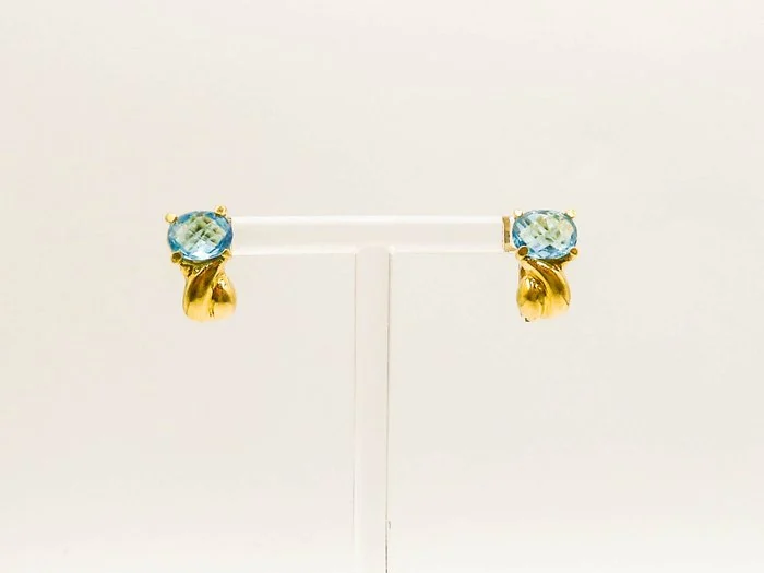 Earrings - 18 kt. Yellow gold Topaz