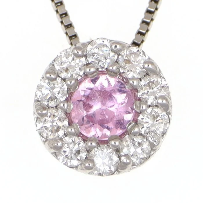 Pendant - 18 kt. White gold Sapphire - Diamond