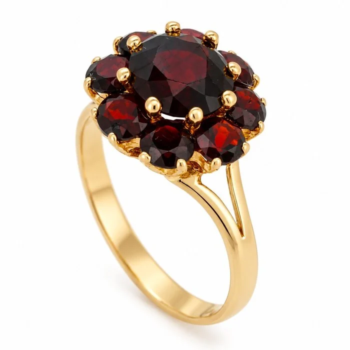 Ring - 18 kt. Yellow gold - 3.60ct. tw. Garnet - Garnet - Made in Italy - Handmade