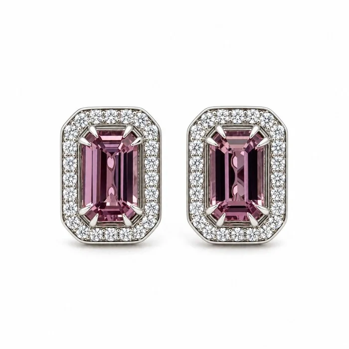 Earrings - 18 kt. White gold - 2.55ct. tw. Spinel - Diamond