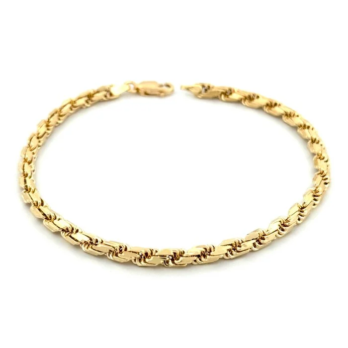 Bracelet - 18 kt. Yellow gold - Diamond - cut rope