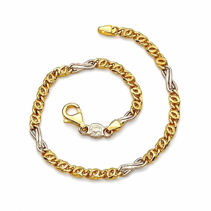 Bracelet - 18 kt. Yellow gold, White gold - Handmade - MANCINI
