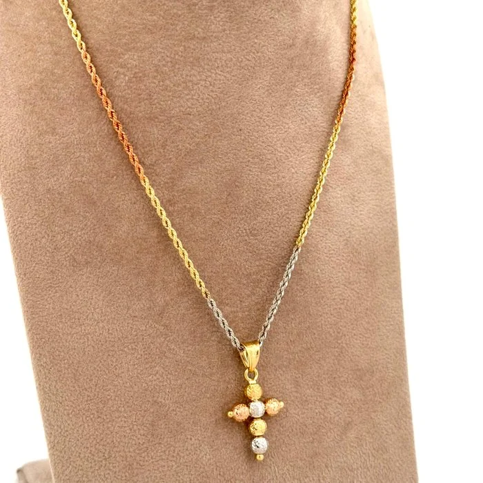 Necklace - 18 kt. Yellow gold - Cross - 50 cm