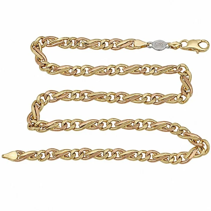 Necklace - 18 kt. Yellow gold, White gold - Made in Italy - Handmade