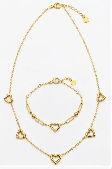 2 piece jewellery set - 18 kt. Yellow gold - Necklace and bracelet