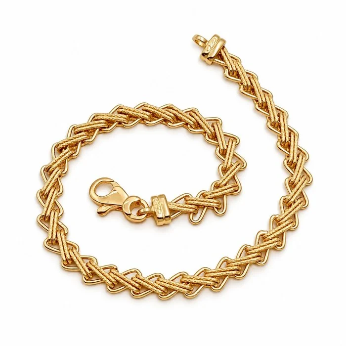 Bracelet - 18 kt. Yellow gold - Made in Italy - Handmade