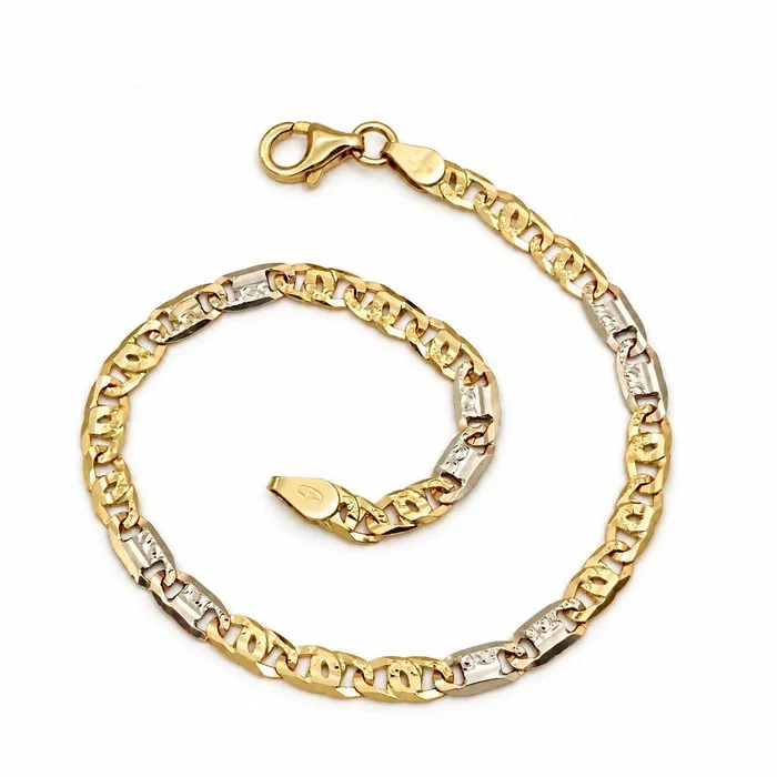 Bracelet - 18 kt. Yellow gold, White gold - Made in Italy - Handmade