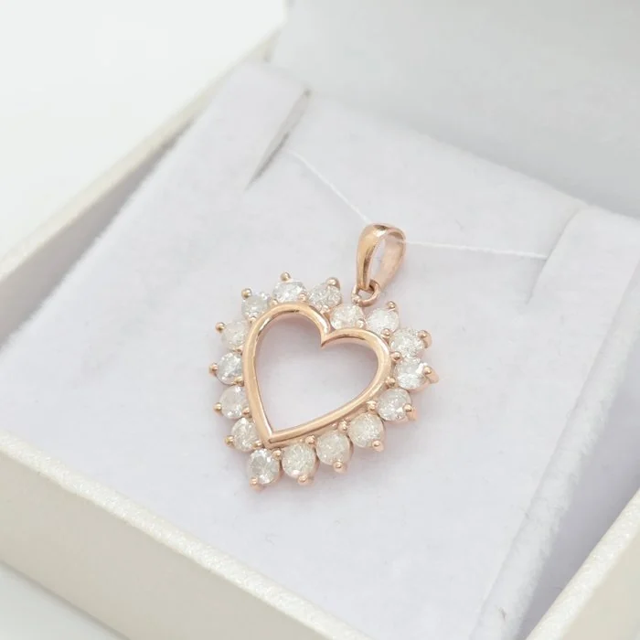 Pendant - 14 kt. Rose gold - 1.27ct. tw. Diamond (Natural)