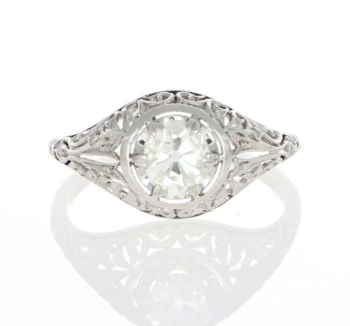 Ring - 18 kt. White gold - 0.70ct. tw. Diamond (Natural)