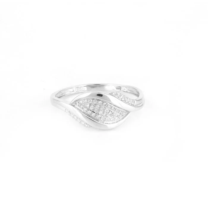 Ring - 14 kt. White gold - 0.09ct. tw. Diamond (Natural)