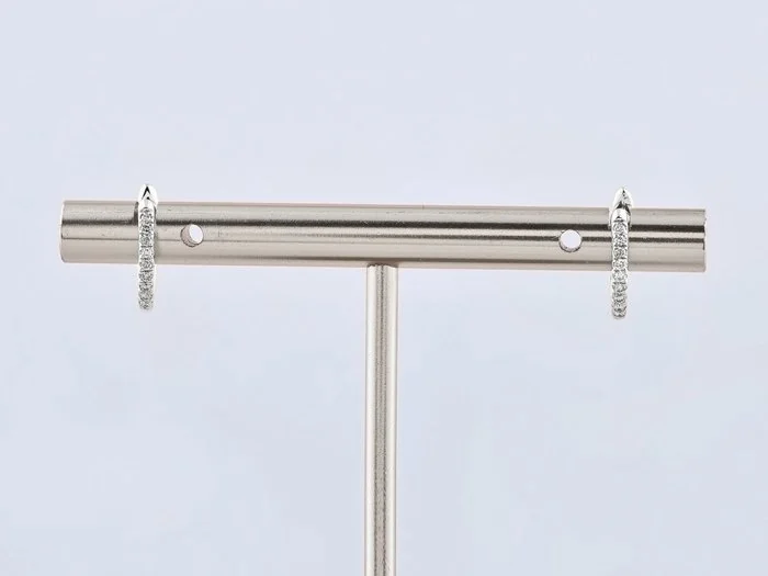 Earrings - 14 kt. White gold - 0.10ct. tw. Diamond (Natural)