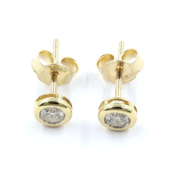 Earrings - 14 kt. Yellow gold - 0.22ct. tw. Diamond (Natural)