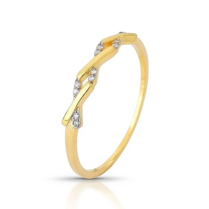 Ring - 14 kt. Yellow gold - 0.12ct. tw. Diamond (Natural) - 803036