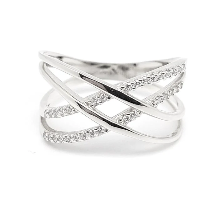 Ring - 14 kt. White gold - 0.40ct. tw. Diamond (Natural) - 1.043