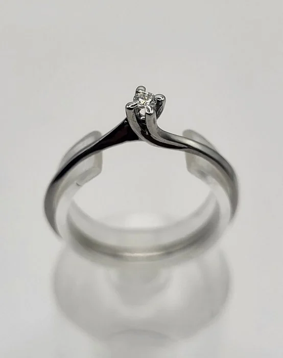 Ring - 18 kt. White gold - 0.05ct. tw. Diamond (Natural)