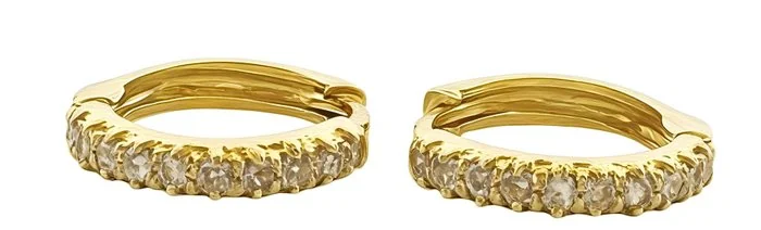 Earrings - 18 kt. Yellow gold Diamond (Natural)