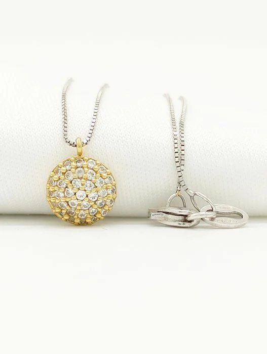 Necklace - 18 kt. Yellow gold, White gold Diamond (Natural)