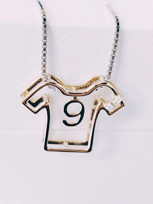 Necklace with pendant - 14 kt. Yellow gold, Platinum Diamond (Natural)