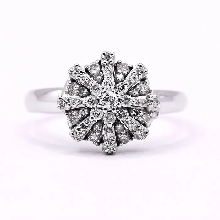 Ring - 14 kt. White gold - 0.75ct. tw. Diamond (Natural) - Daily Luxury