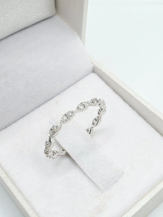 Ring - 14 kt. White gold - 0.43ct. tw. Diamond (Natural)