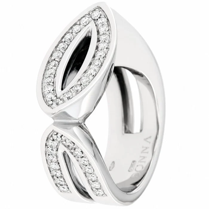 Ring - 18 kt. White gold, DONNA - 1.04ct. tw. Diamond (Natural) - Made in Italy - Handmade