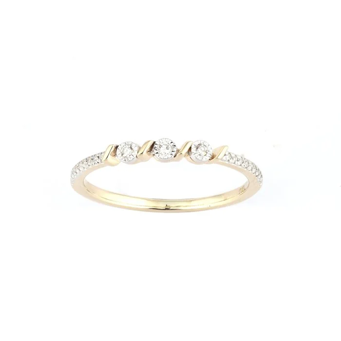 Ring - 14 kt. Yellow gold - 0.05ct. tw. Diamond (Natural)