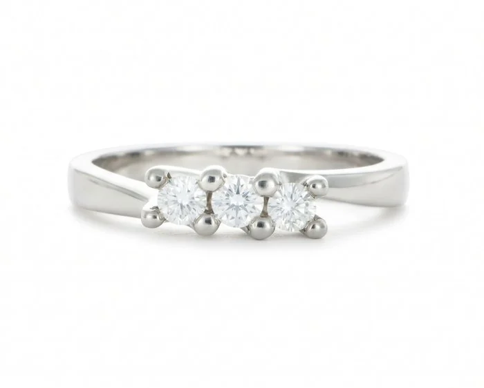 Ring - 18 kt. White gold - 0.45ct. tw. Diamond (Natural)