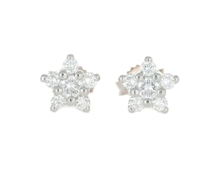 Earrings - 18 kt. White gold - 0.70ct. tw. Diamond (Natural)