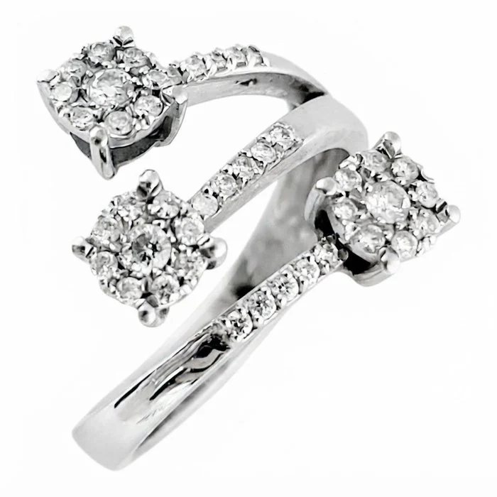 Ring - 18 kt. White gold - 1.12ct. tw. Diamond (Natural) - Made in Italy