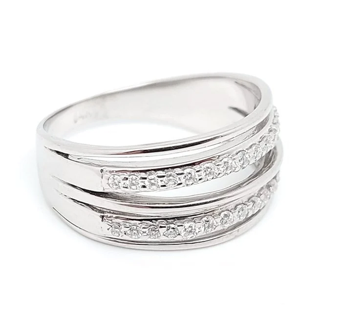 Ring - 14 kt. Yellow gold - 0.37ct. tw. Diamond (Natural) - 1.046