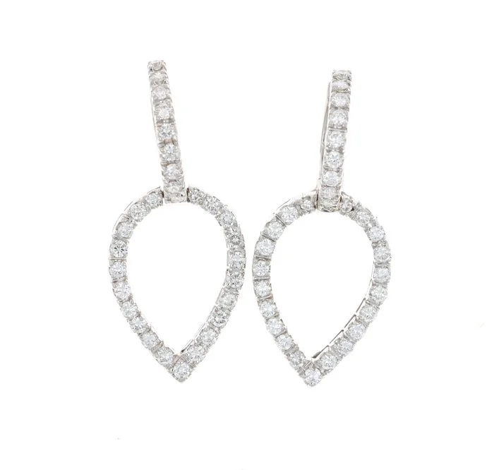 Earrings - 18 kt. White gold - 1.50ct. tw. Diamond (Natural)