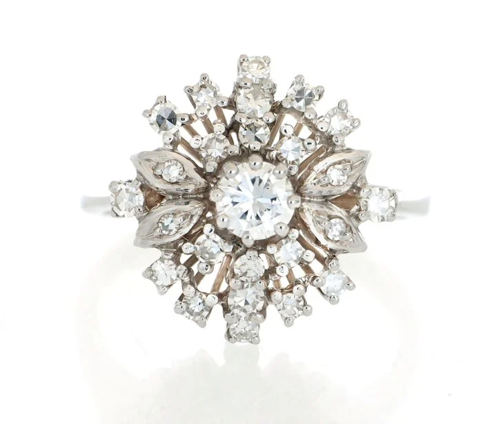 Ring - 18 kt. White gold - 0.50ct. tw. Diamond (Natural)
